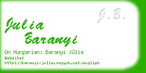 julia baranyi business card